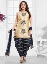 Tussar Bamboo silk Traditional Wear Aari work Readymade Salwar Suit